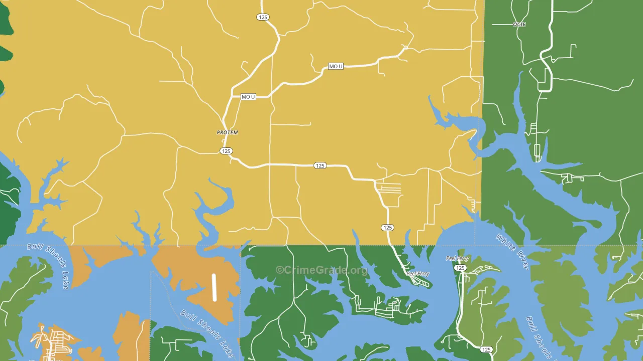 65733, MO Map of Vehicle Theft Rates