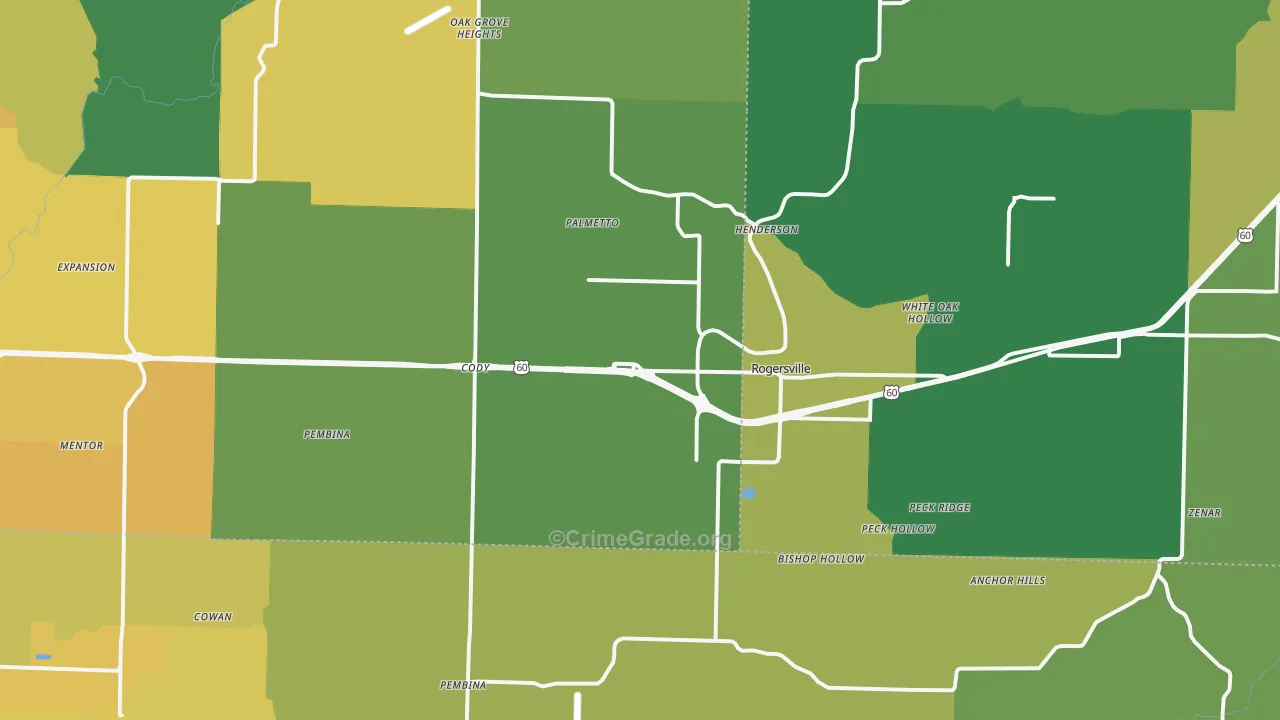 65742, MO Map of Vehicle Theft Rates