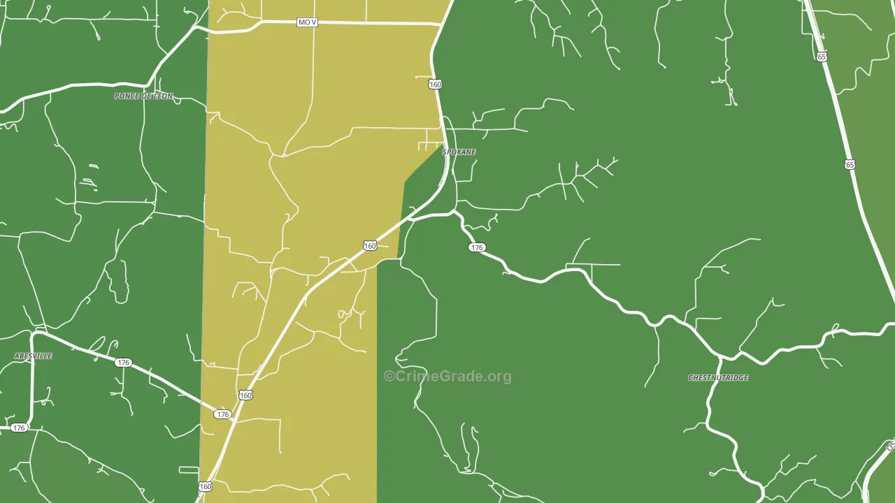 65754, MO Map of Vehicle Theft Rates