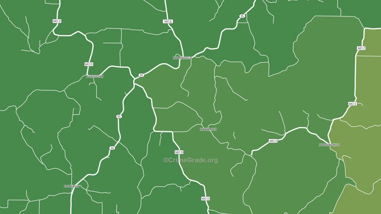 65762, MO Map of Vehicle Theft Rates
