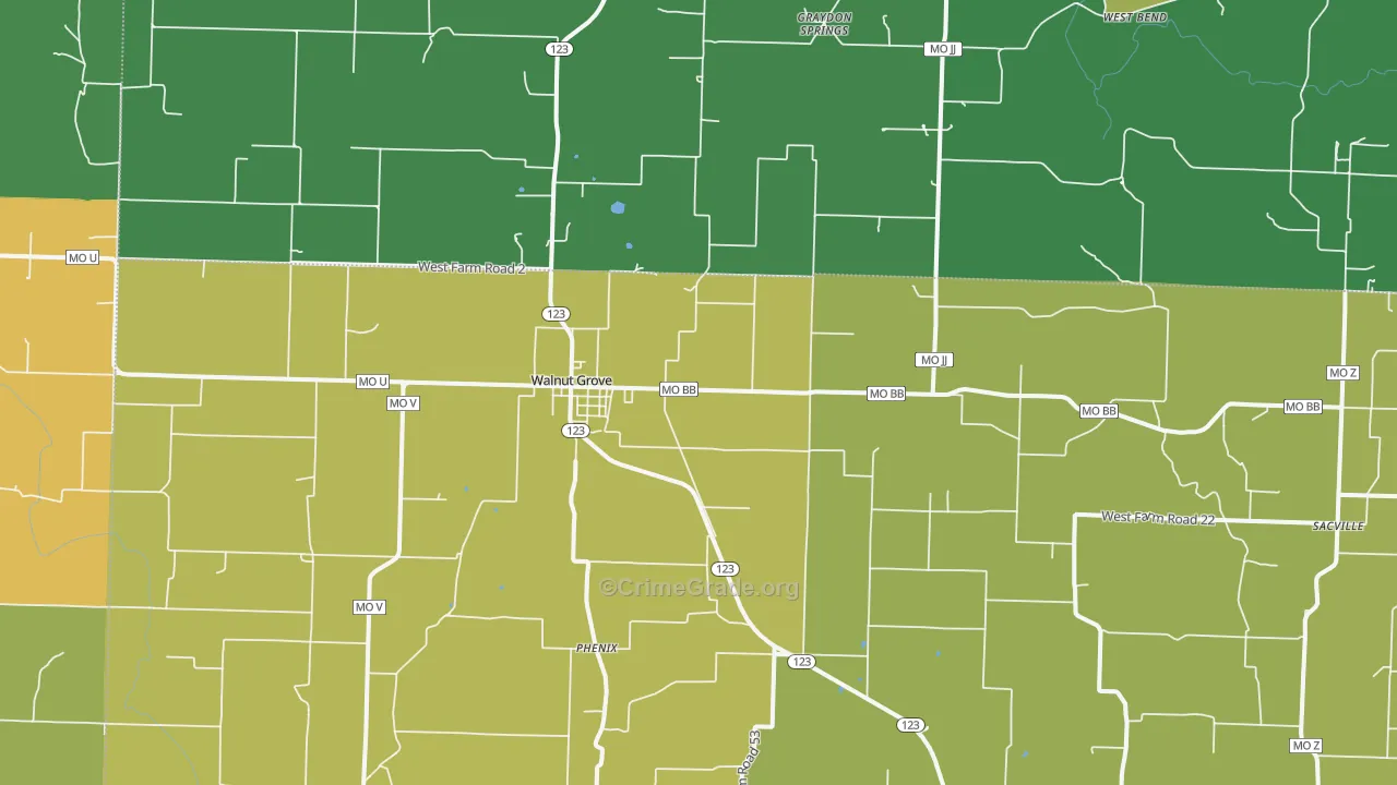 65770, MO Map of Vehicle Theft Rates