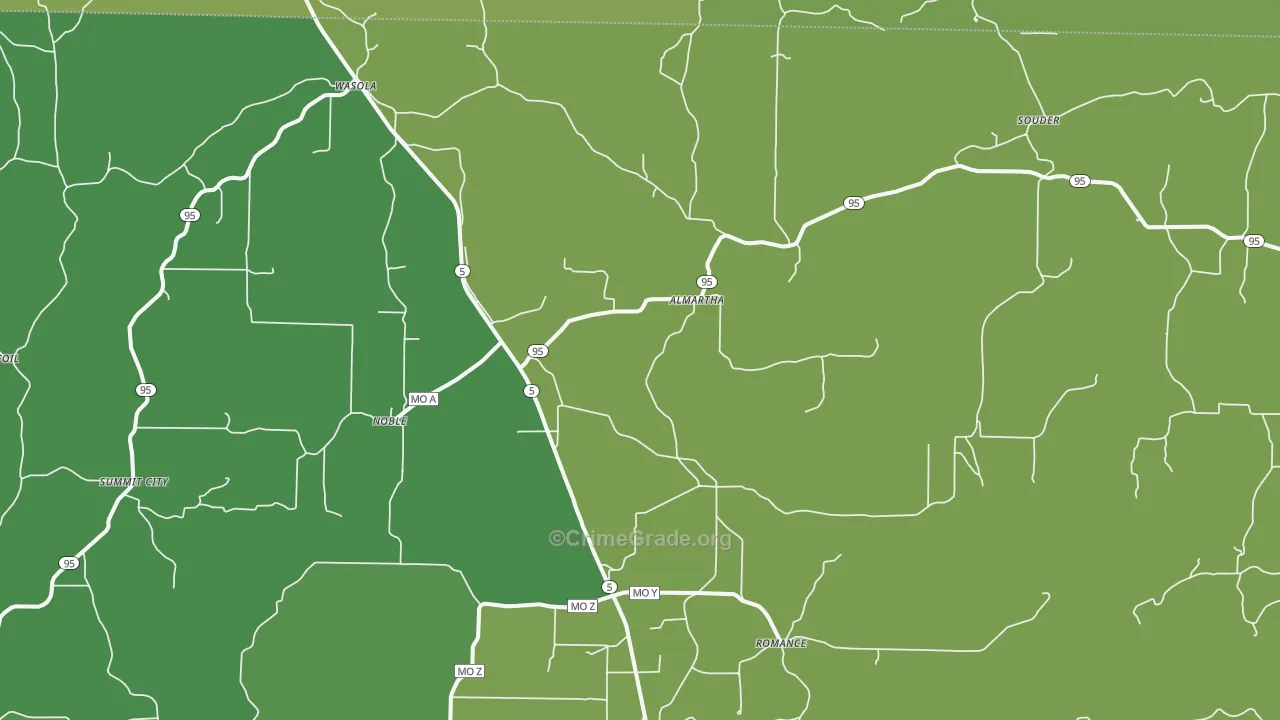 65773, MO Map of Vehicle Theft Rates