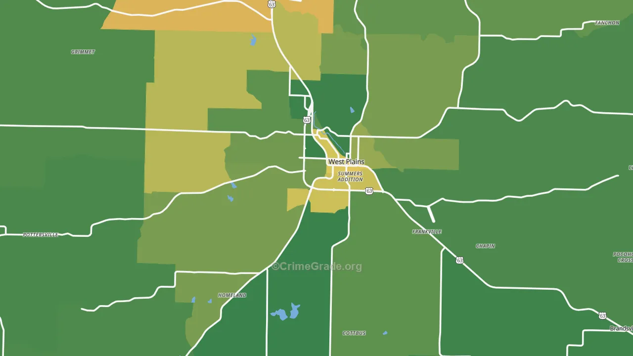 65775, MO Map of Vehicle Theft Rates