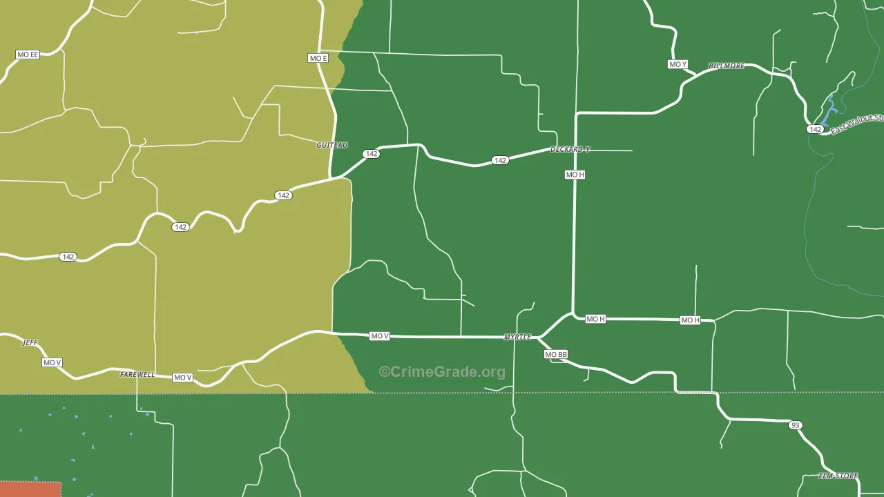 65778, MO Map of Vehicle Theft Rates