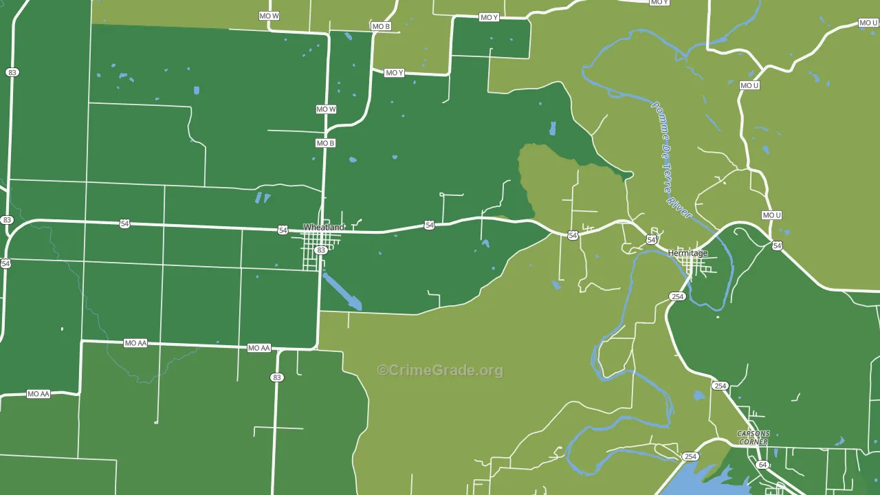 65779, MO Map of Vehicle Theft Rates