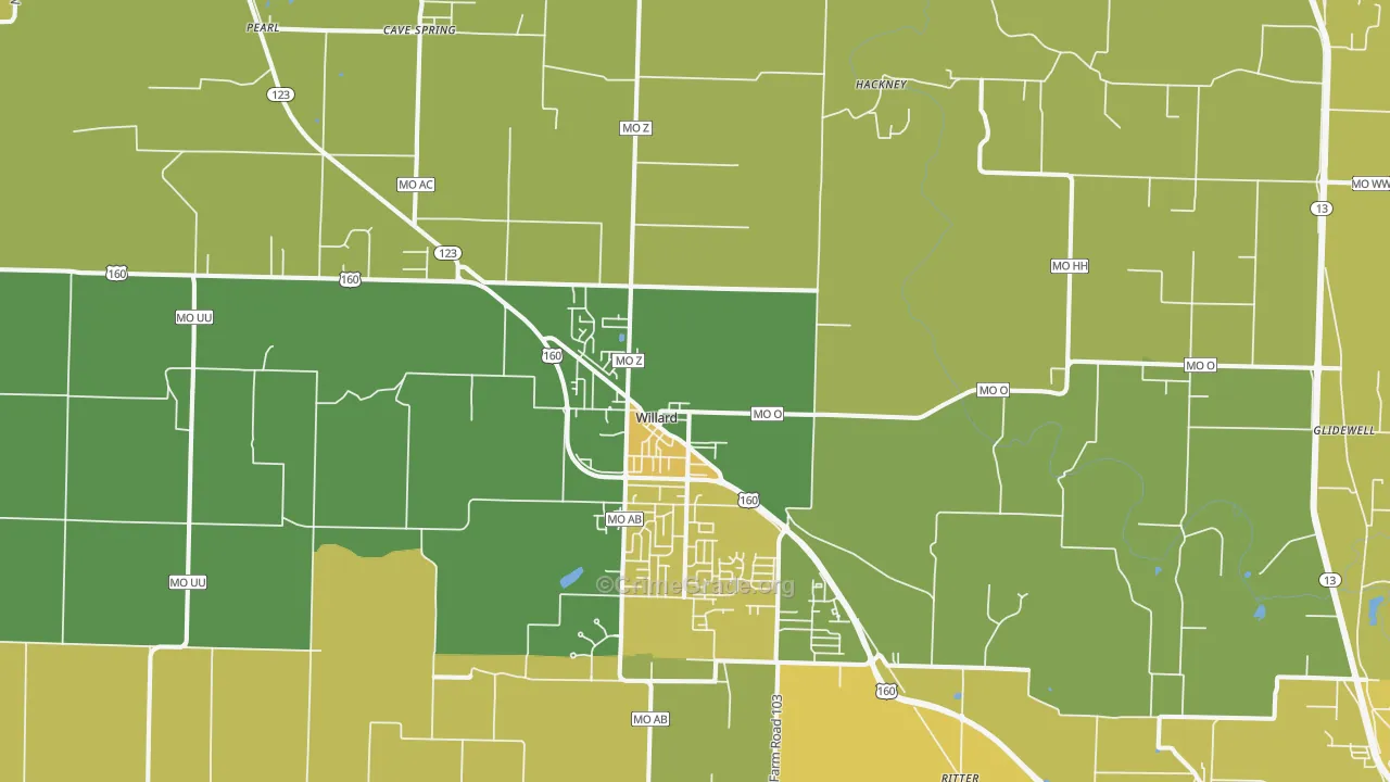 65781, MO Map of Vehicle Theft Rates