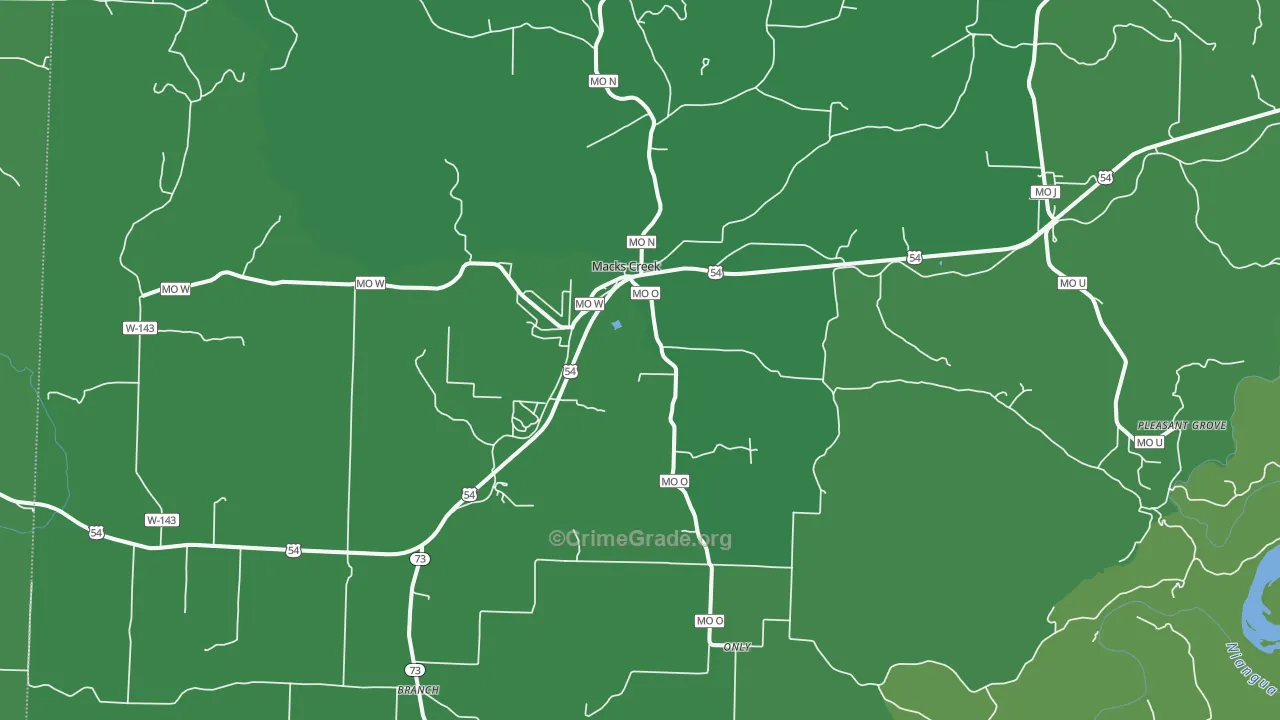 65786, MO Map of Vehicle Theft Rates