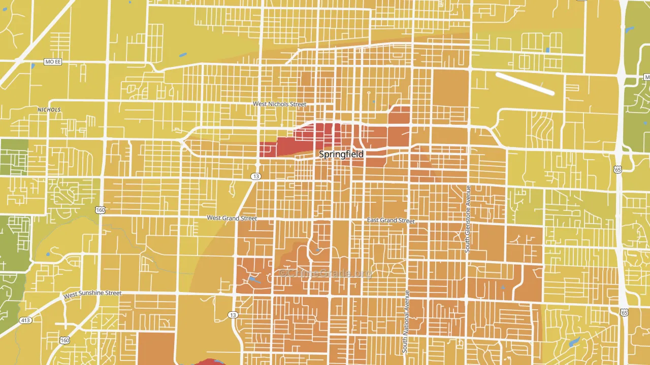 65806, MO Map of Vehicle Theft Rates