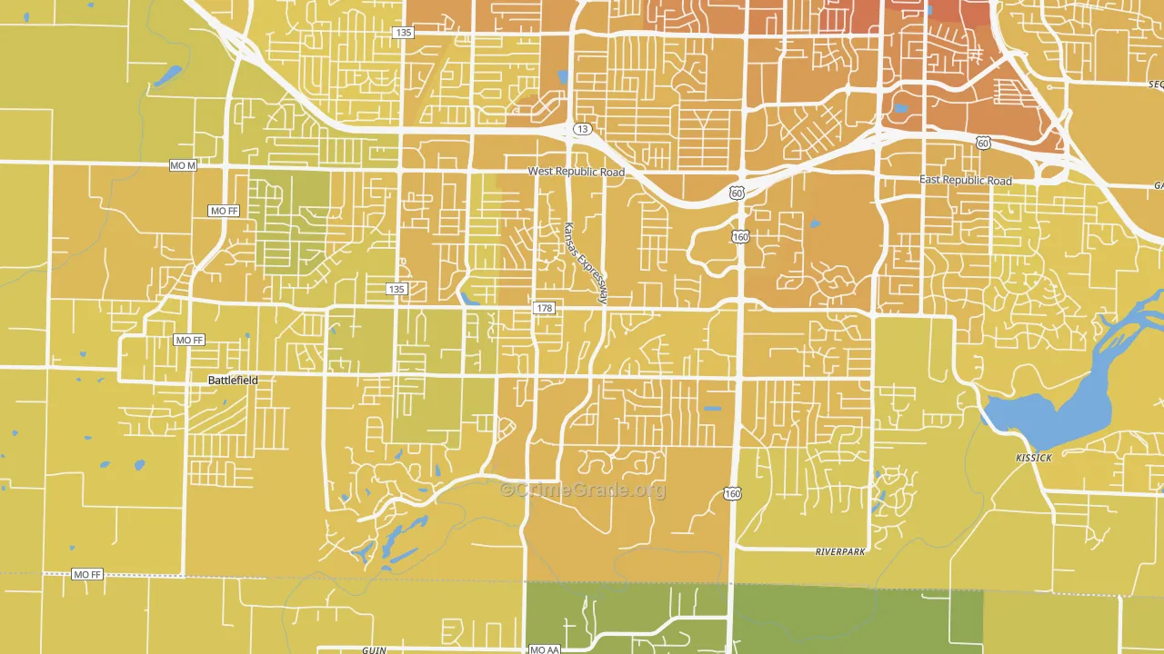 65810, MO Map of Vehicle Theft Rates