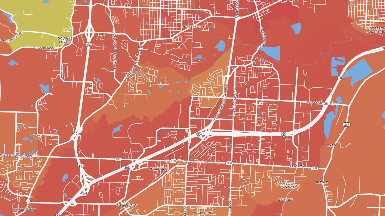 65th Street West, Little Rock, AR Map of Vehicle Theft Rates