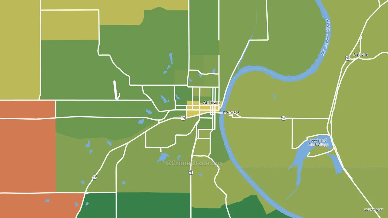 66002, KS Map of Vehicle Theft Rates