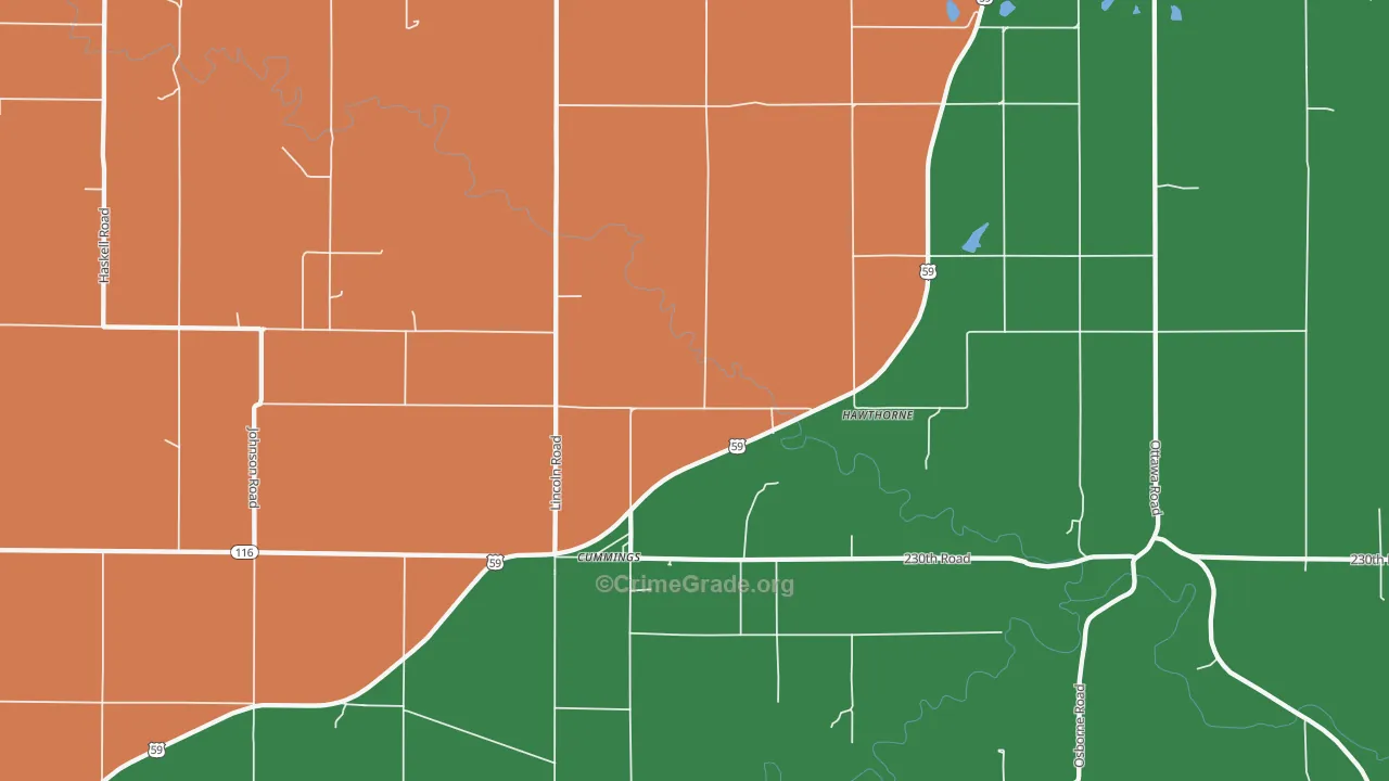 66016, KS Map of Vehicle Theft Rates