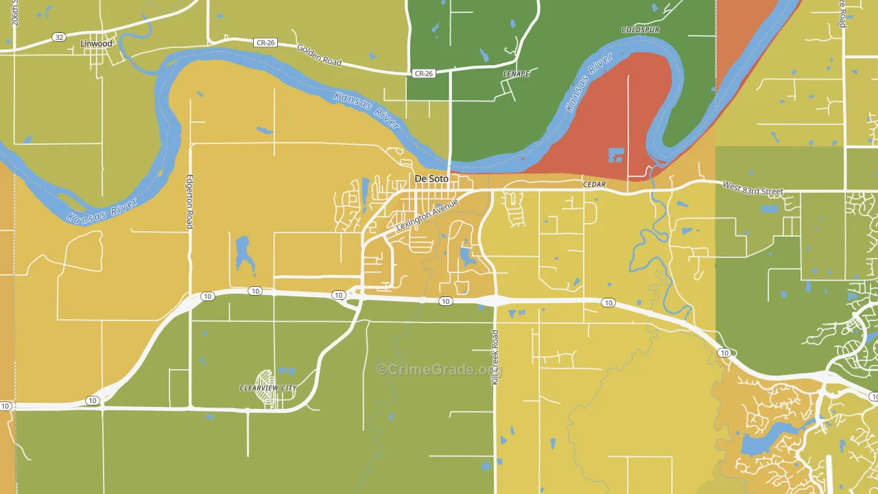 66018, KS Map of Vehicle Theft Rates