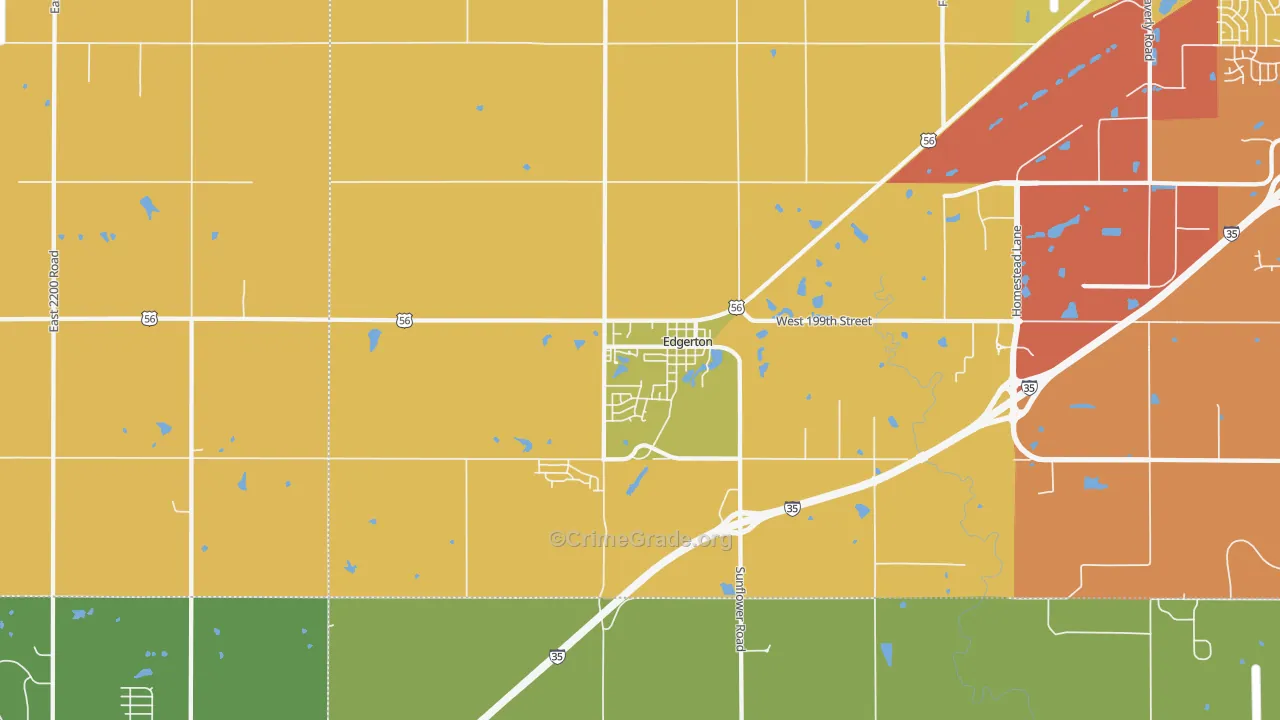 66021, KS Map of Vehicle Theft Rates