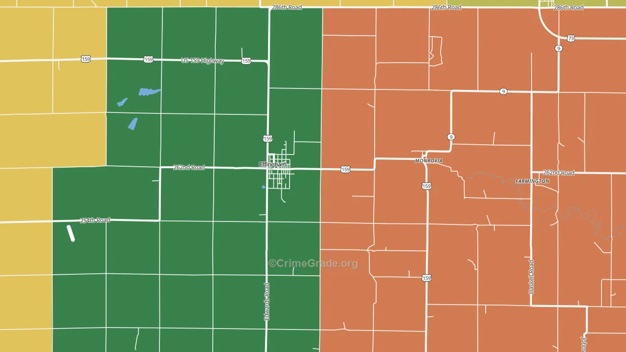 66023, KS Map of Vehicle Theft Rates