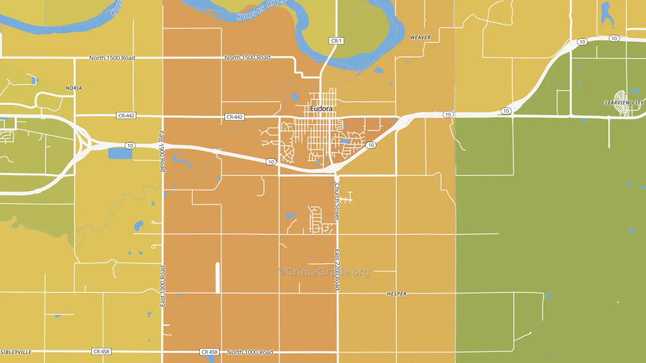 66025, KS Map of Vehicle Theft Rates