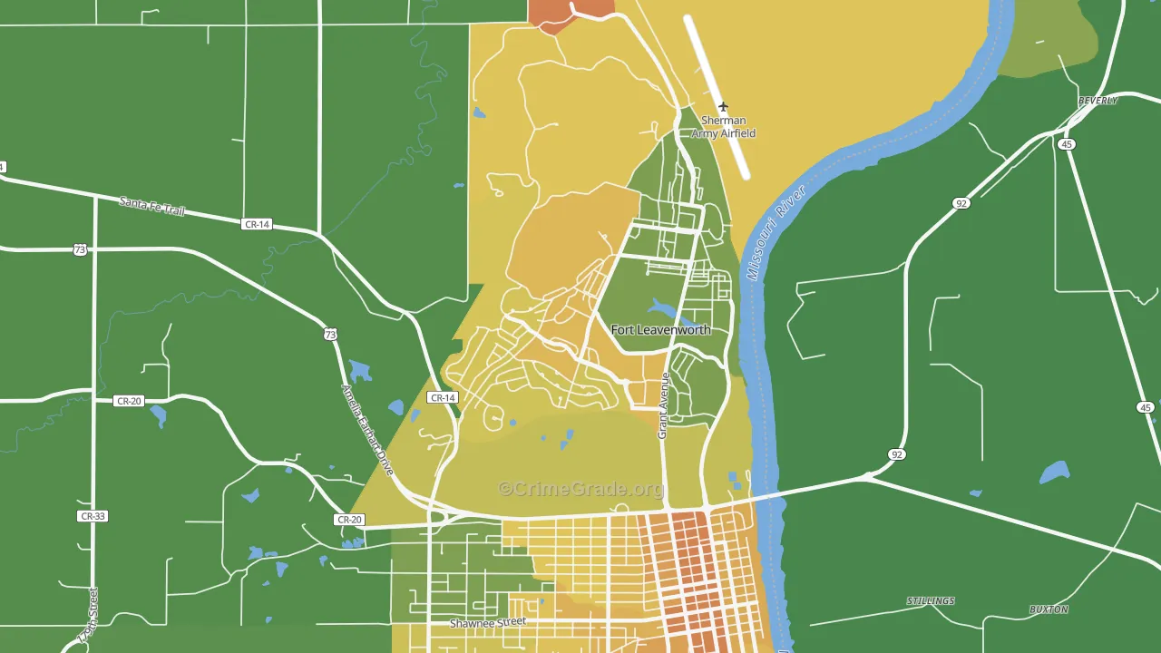 66027, KS Map of Vehicle Theft Rates