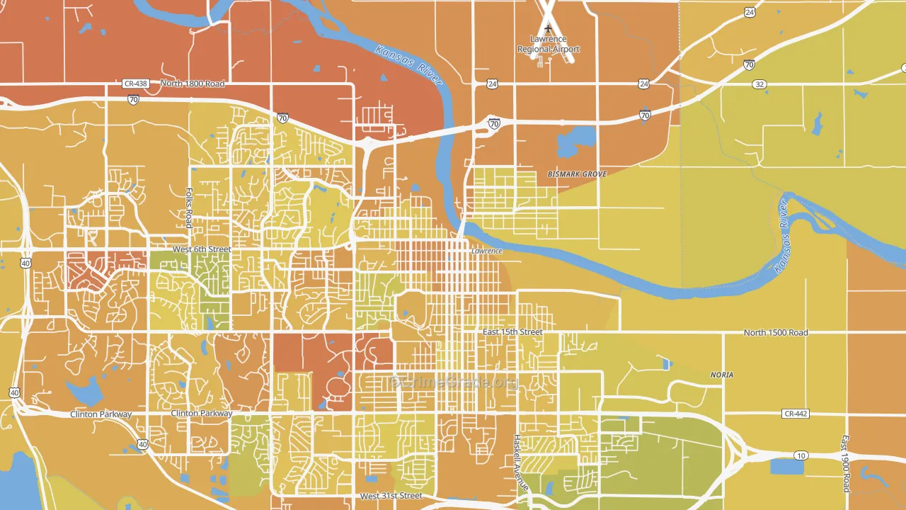 66044, KS Map of Vehicle Theft Rates