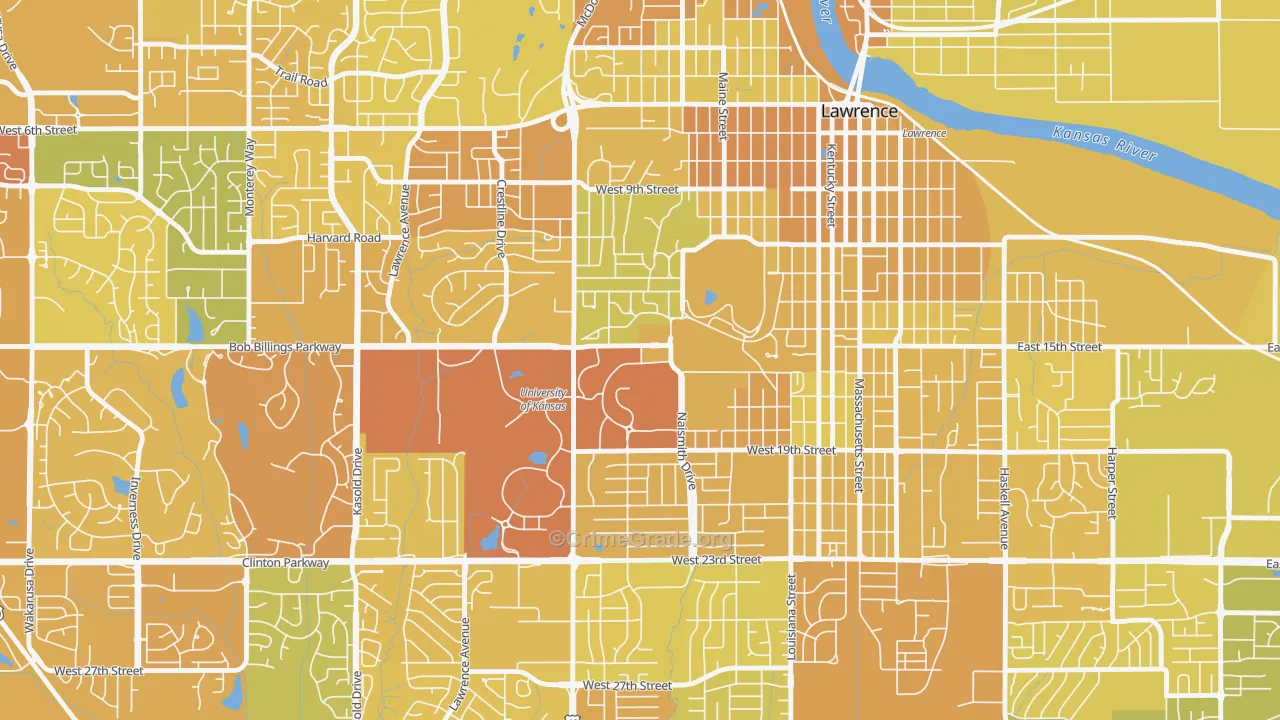 66045, KS Map of Vehicle Theft Rates