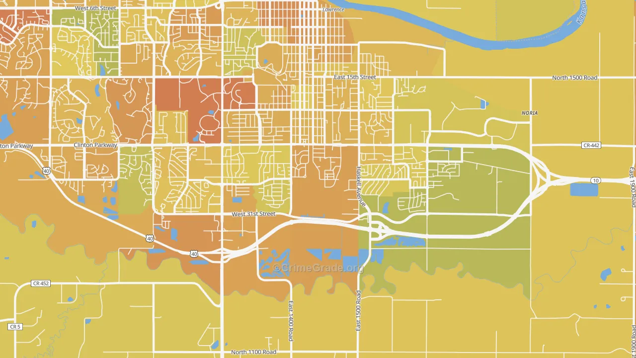 66046, KS Map of Vehicle Theft Rates
