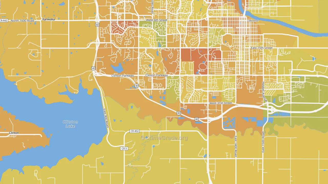 66047, KS Map of Vehicle Theft Rates