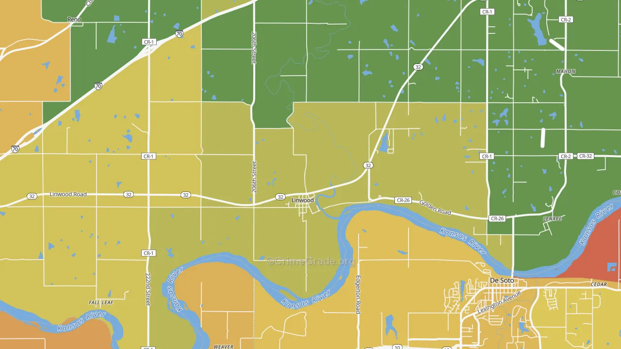 66052, KS Map of Vehicle Theft Rates