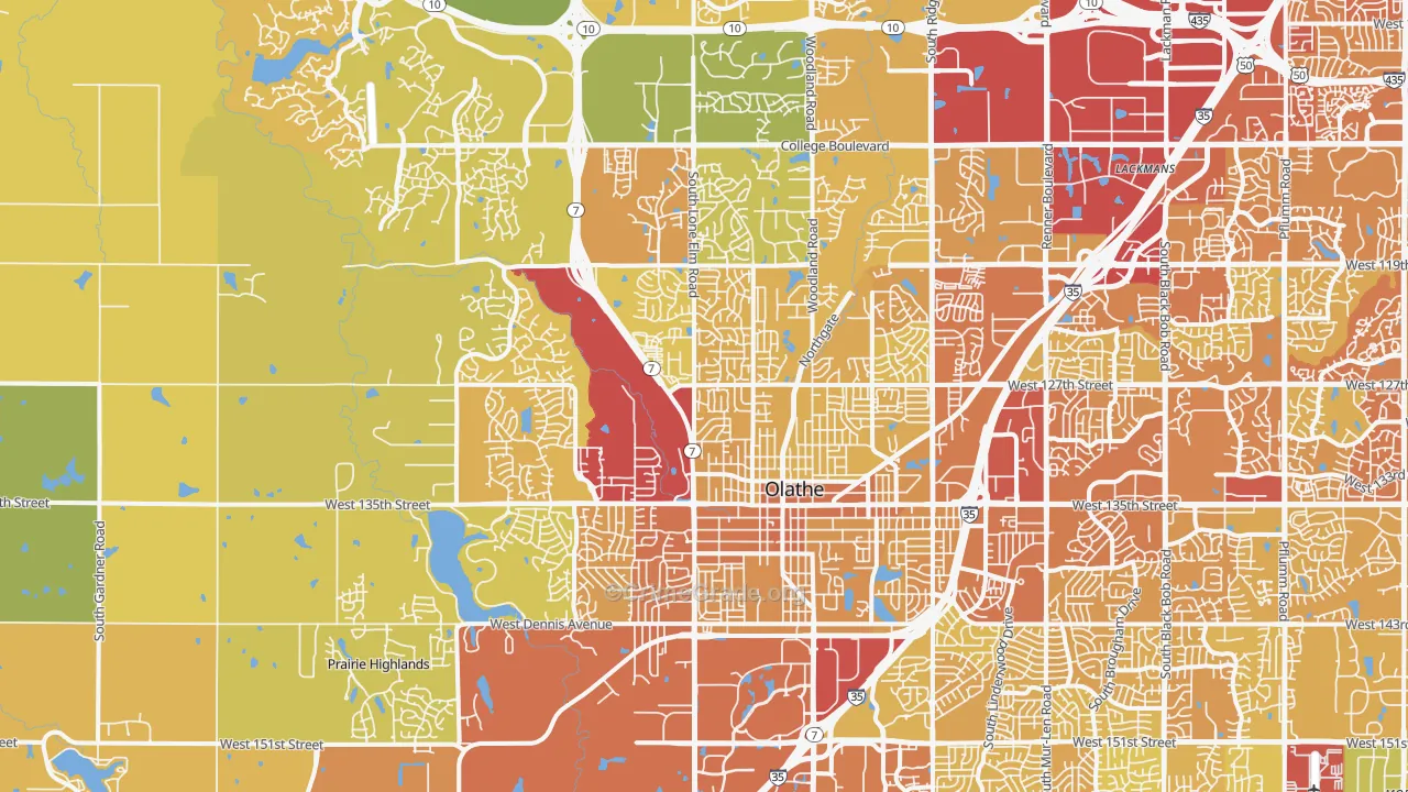 66061, KS Map of Vehicle Theft Rates