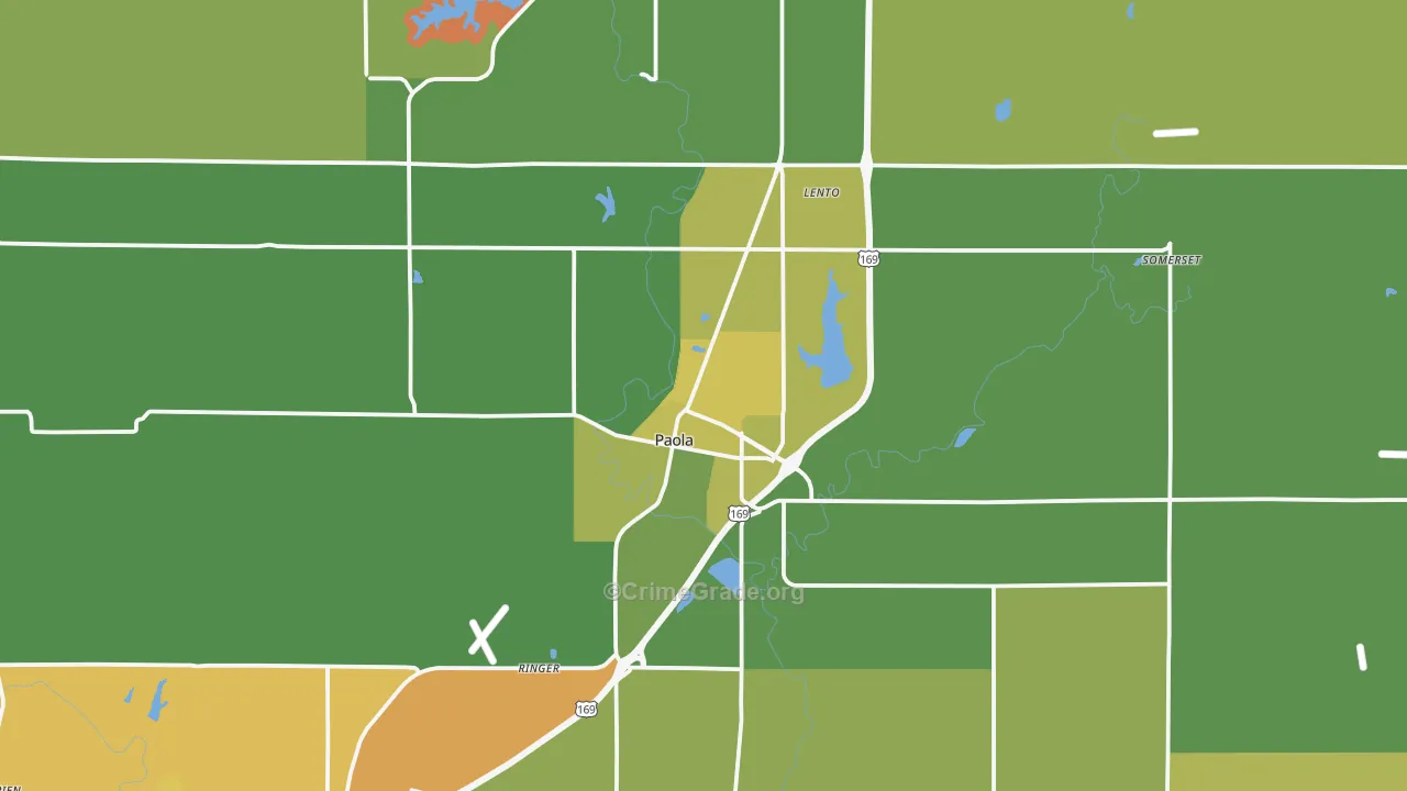 66071, KS Map of Vehicle Theft Rates