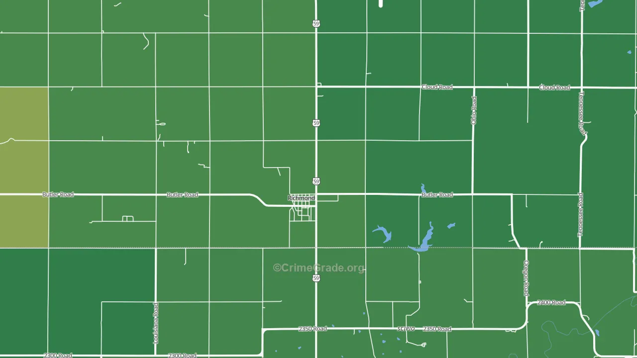 66080, KS Map of Vehicle Theft Rates