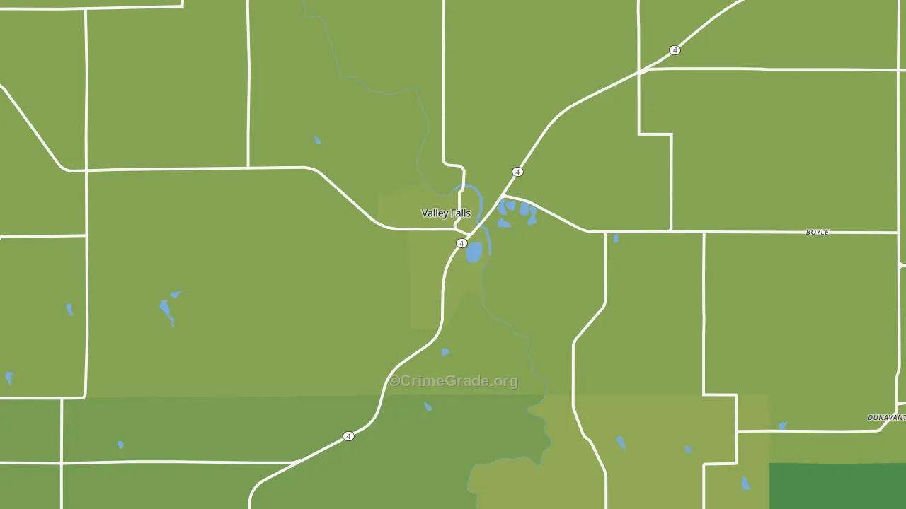 66088, KS Map of Vehicle Theft Rates