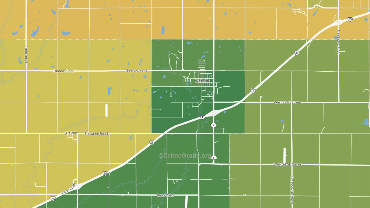 66092, KS Map of Vehicle Theft Rates