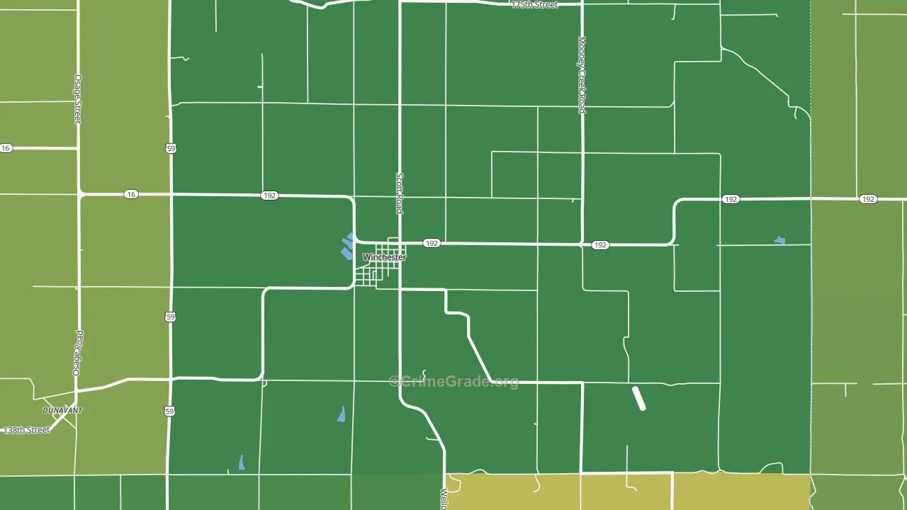 66097, KS Map of Vehicle Theft Rates