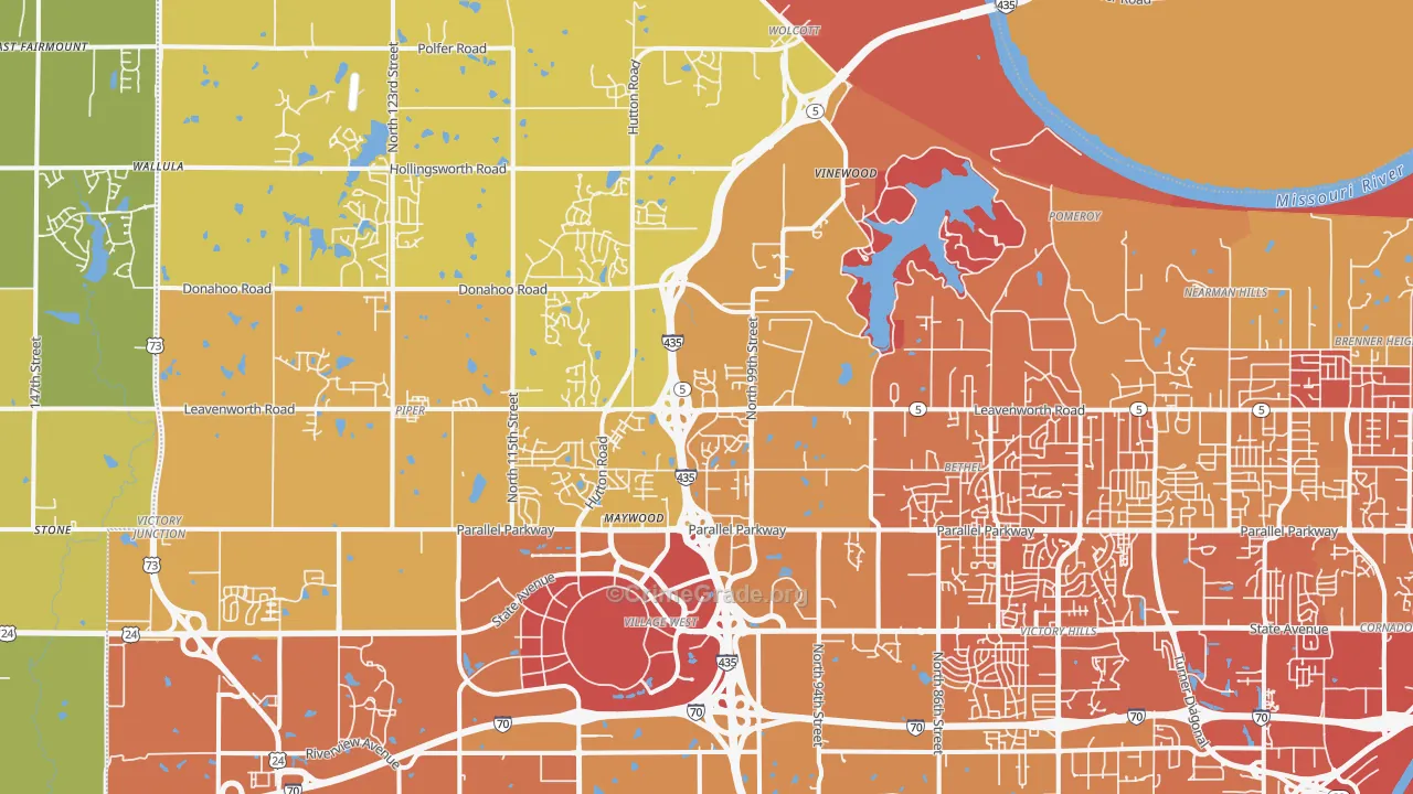 66109, KS Map of Vehicle Theft Rates