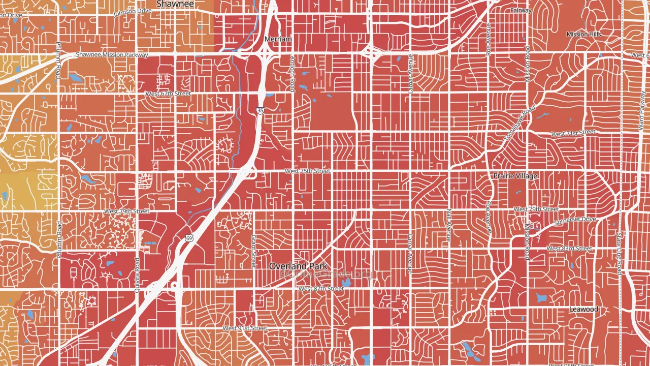 66204, KS Map of Vehicle Theft Rates