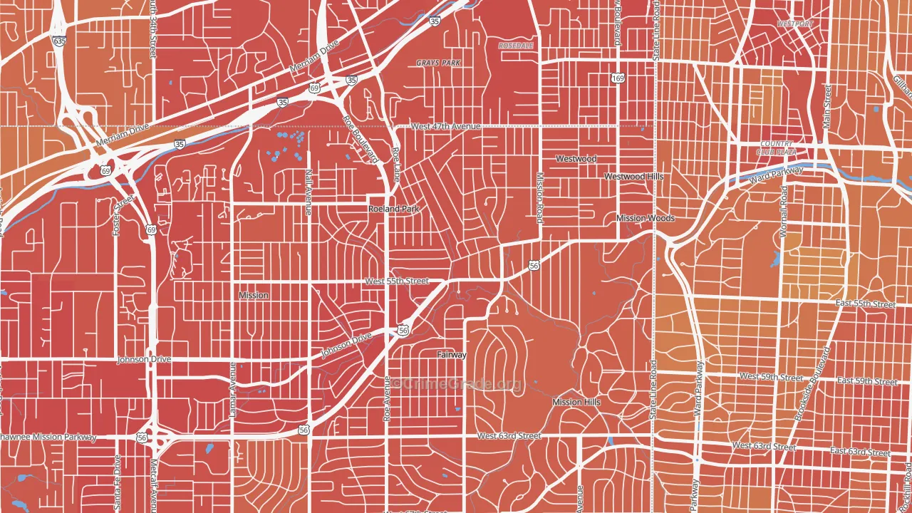 66205, KS Map of Vehicle Theft Rates