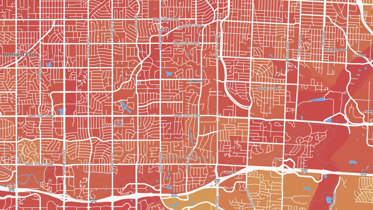 66206, KS Map of Vehicle Theft Rates