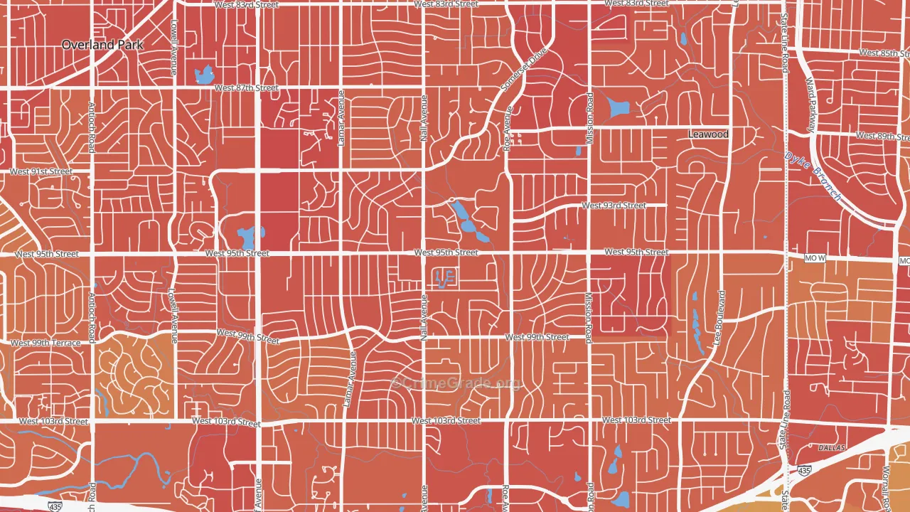 66207, KS Map of Vehicle Theft Rates