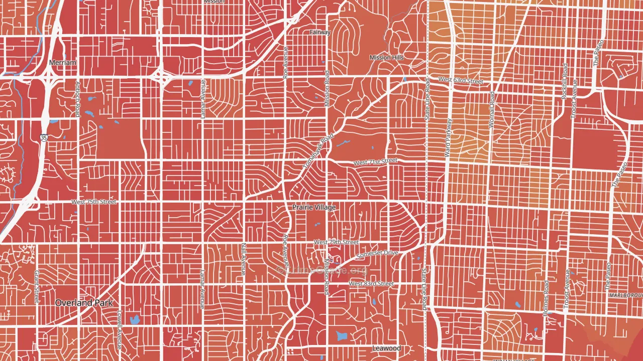66208, KS Map of Vehicle Theft Rates
