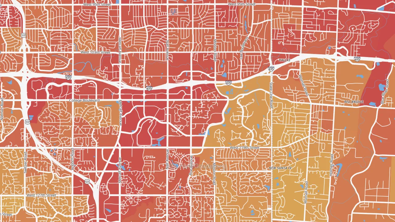 66211, KS Map of Vehicle Theft Rates