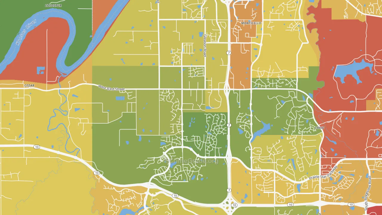 66227, KS Map of Vehicle Theft Rates