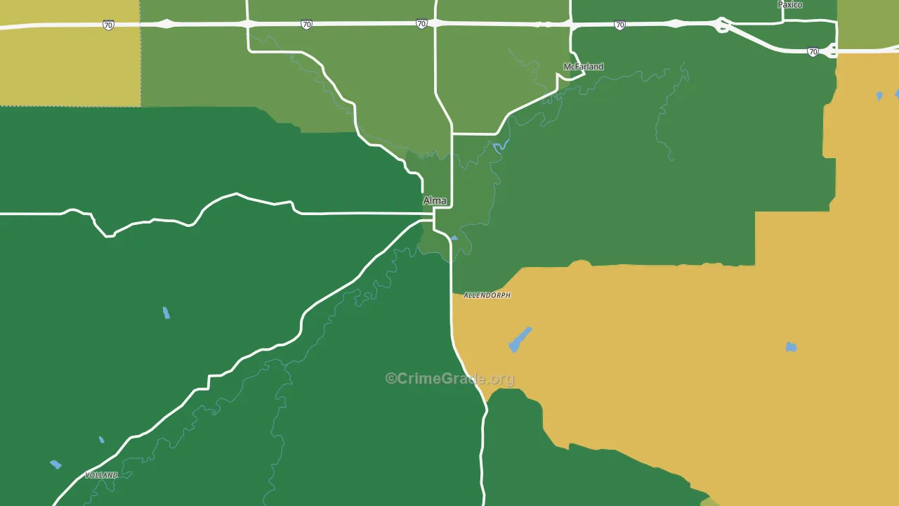 66401, KS Map of Vehicle Theft Rates