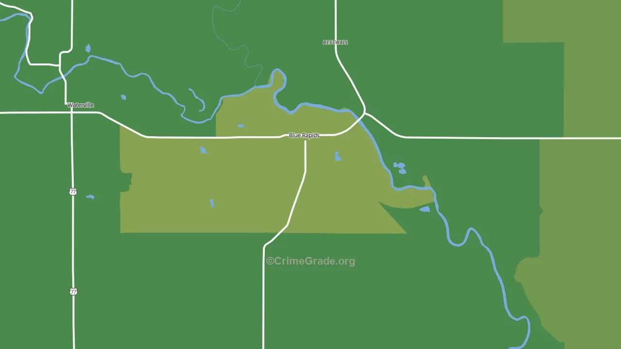 66411, KS Map of Vehicle Theft Rates