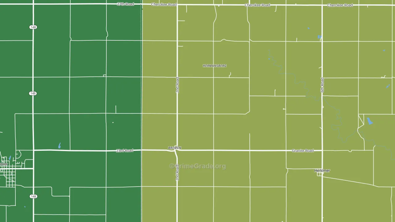 66412, KS Map of Vehicle Theft Rates