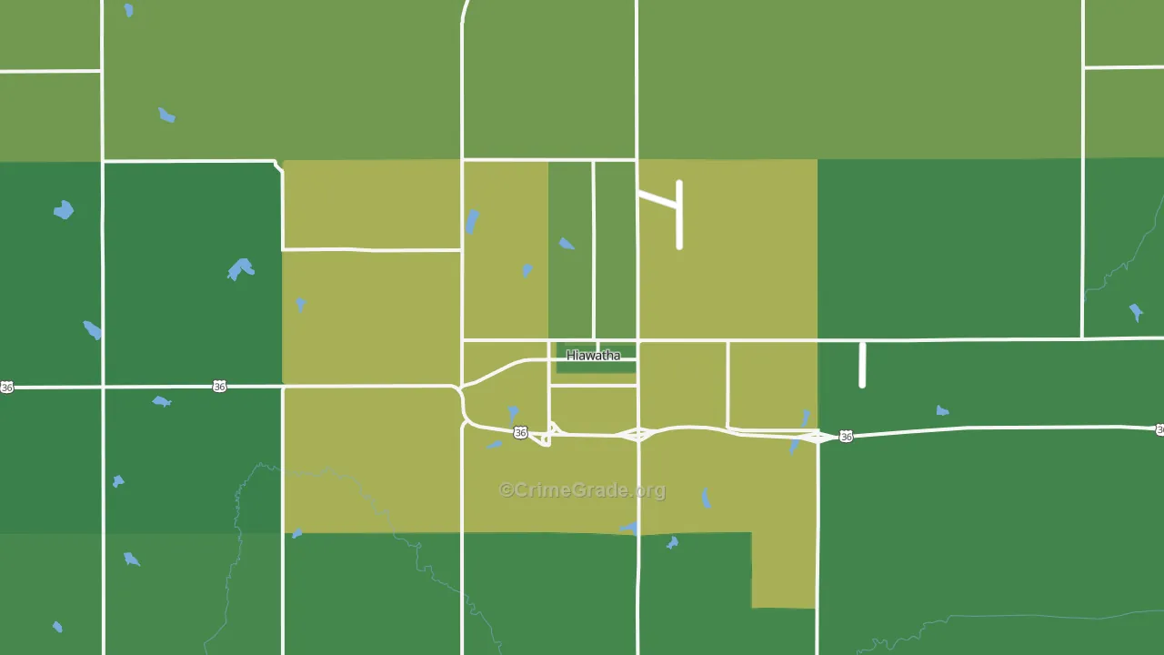 66434, KS Map of Vehicle Theft Rates