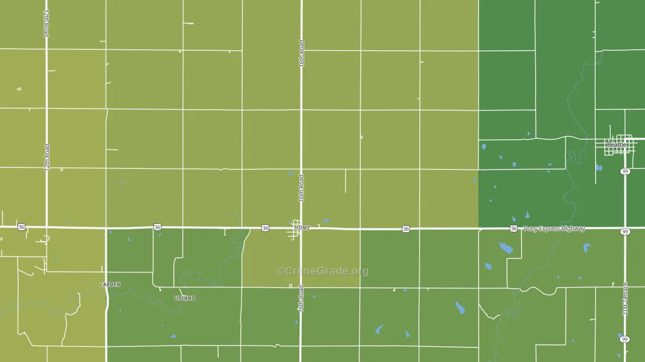66438, KS Map of Vehicle Theft Rates