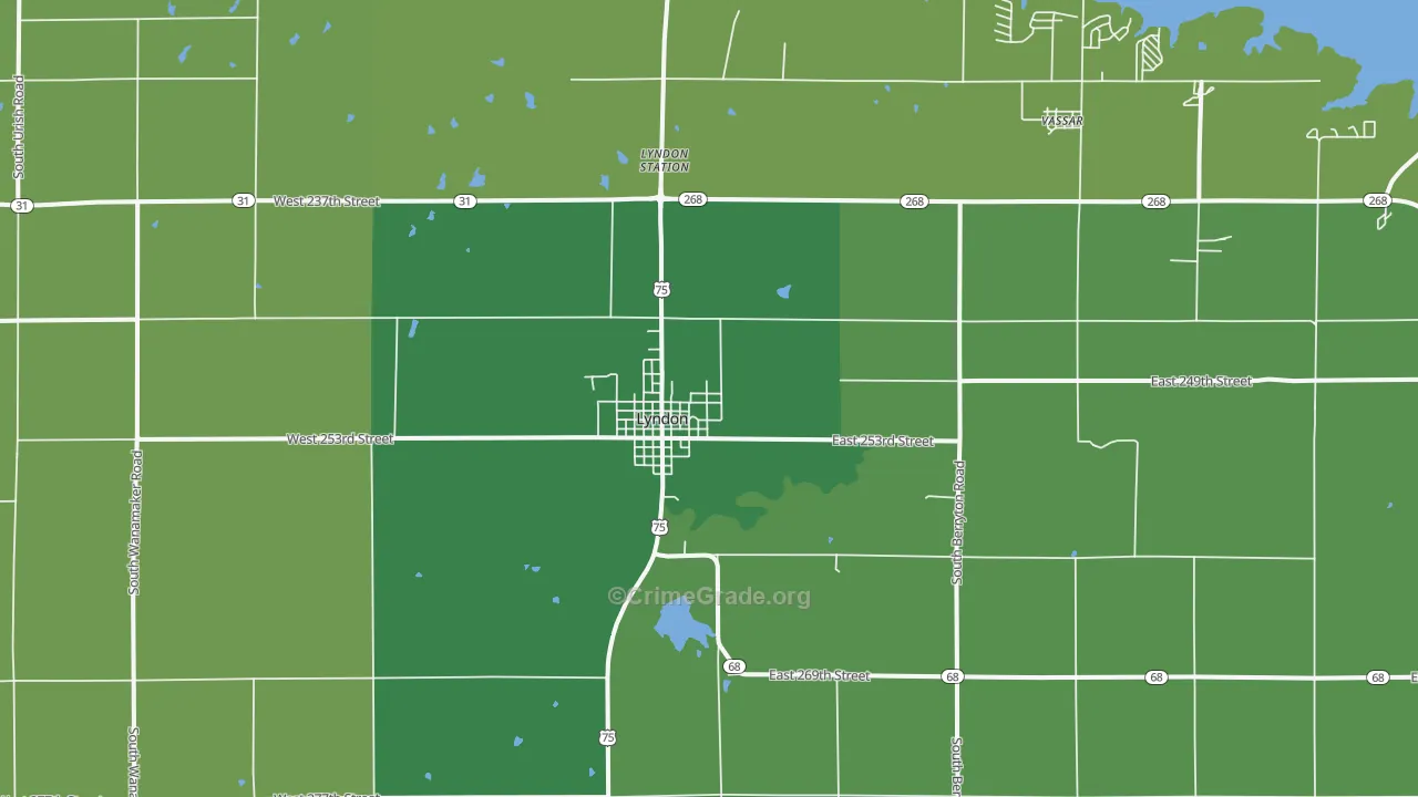 66451, KS Map of Vehicle Theft Rates