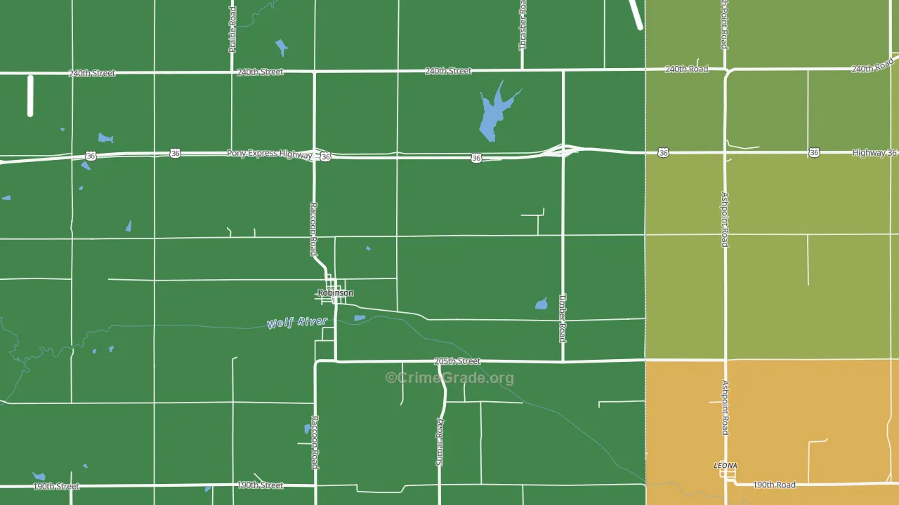 66532, KS Map of Vehicle Theft Rates