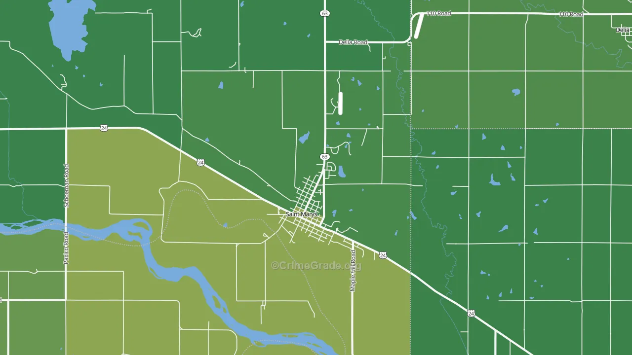 66536, KS Map of Vehicle Theft Rates