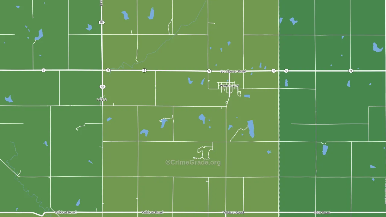 66544, KS Map of Vehicle Theft Rates