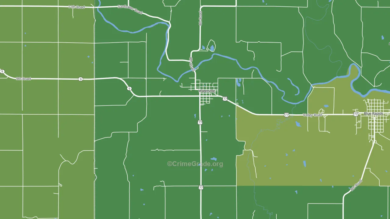 66548, KS Map of Vehicle Theft Rates